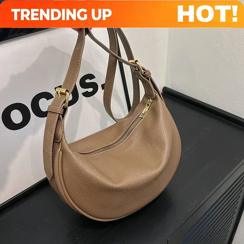 Luxury Bags On Sales - Модные однотонные сумки-хобо из искусственной кожи,